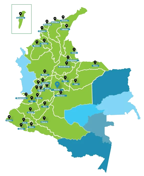 Mapa de Cobertura Nacional Ocupsalud